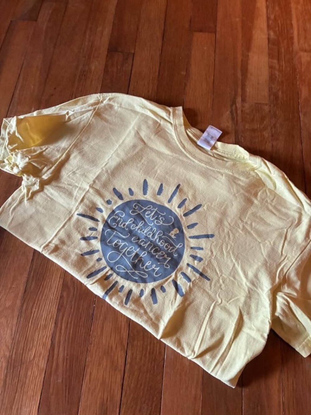 St. Jude Childhood Cancer Tshirt - Light Yellow - Let's End Childhood Cancer